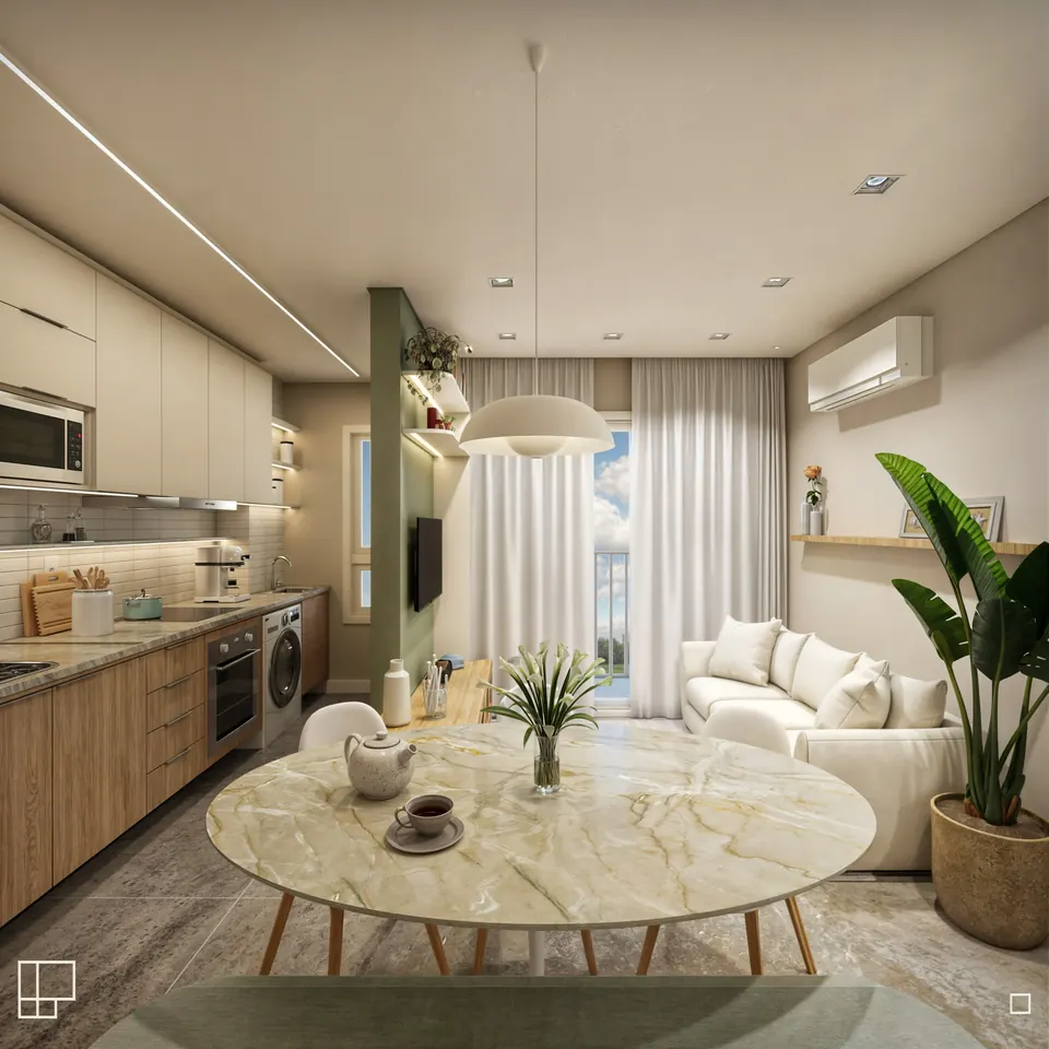 Mediterrâneo — Living integrado